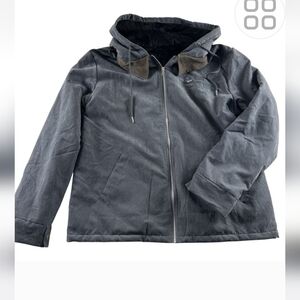 OUKU Zip Up Sherpa  Hooded Jacket, Men's, Size Small